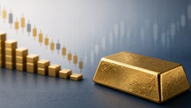 انخفاض أسعار الذهب وسط توقعات بإبقاء الفائدة مرتفعة لفترة أطول انخفاض أسعار الذهب وسط توقعات بإبقاء الفائدة مرتفعة لفترة أطول